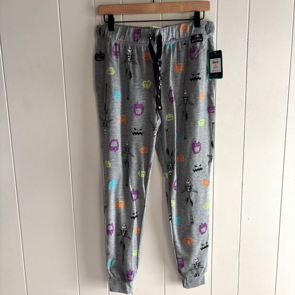 The Nightmare Before Christmas Jack Skellington Jogger Sleepwear Pants S 4-6 #C